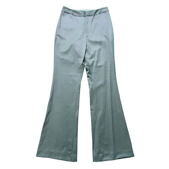 Sablyn Iris Luxury Dress Pants NWT Flat Front Wool Flare Leg Green Large - Picture 1 of 7